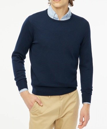 JCREW FACTORY: MERINO CREWNECK SWEATER – $49