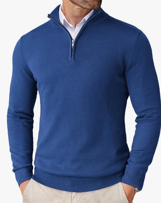 COOFANDY MEN’S QUARTER ZIP-UP SWEATERS