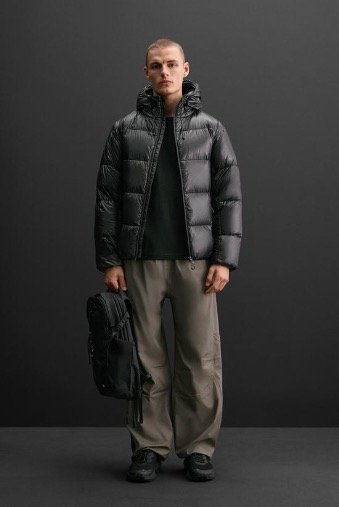ZARA 100% FEATHER FILL PUFFER JACKET