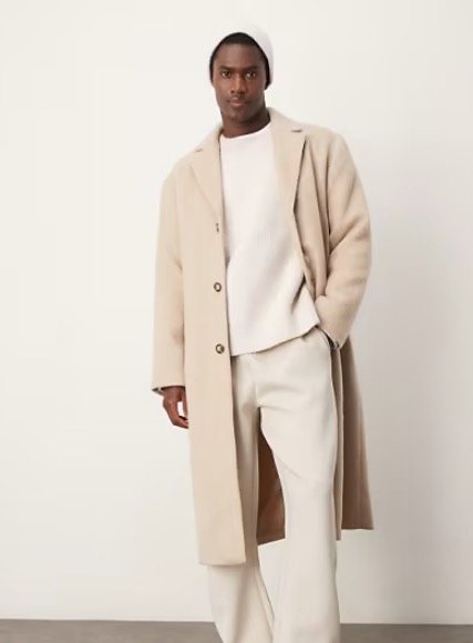 ASOS Design Brushed Wool Look Overcoat